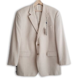 CHAPS - NEW Single-Breasted Blazer Jacket Cream Light Beige Men's Sz 44 R